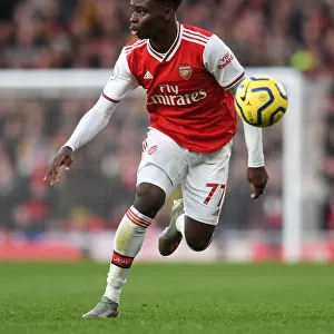 Arsenal's Bukayo Saka in Action against Sheffield United - Premier League 2019-2020