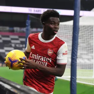 Arsenal's Bukayo Saka in Action against Tottenhotpur in 2020-21 Premier League Arsenal's Bukayo Saka in Action against Tottenhotpur in 2020-21 Premier League