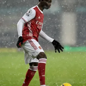 Arsenal's Bukayo Saka in Action against West Bromwich Albion - Premier League 2020-21