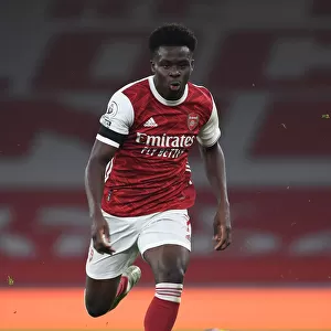 Arsenal's Bukayo Saka in Action against Wolverhampton Wanderers in Emirates Stadium (2020-21)