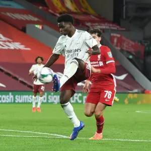 Arsenal's Bukayo Saka at Empty Anfield: Carabao Cup Clash vs. Liverpool, 2020