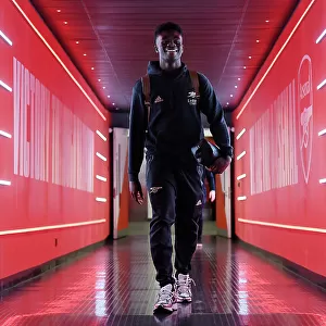 Arsenal's Bukayo Saka Arrives at Emirates Stadium Ahead of Arsenal v Wolverhampton Wanderers (2022-23)