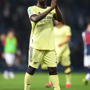 Arsenal's Bukayo Saka Celebrates Carabao Cup Victory over West Bromwich Albion Arsenal's Bukayo Saka Celebrates Carabao Cup Victory over West Bromwich Albion