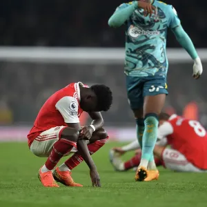 Arsenal's Bukayo Saka Celebrates Victory Over Southampton in 2022-23 Premier League