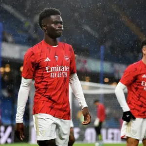 Arsenal's Bukayo Saka at Chelsea's Stamford Bridge: Premier League Showdown (2023-24)
