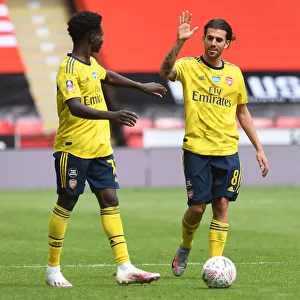Arsenal's Bukayo Saka and Dani Ceballos Celebrate FA Cup Quarterfinal Victory over Sheffield United