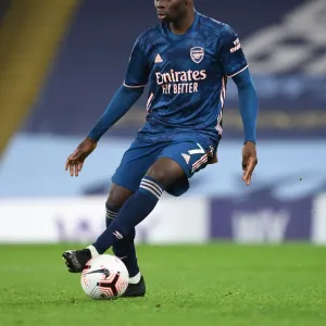 Arsenal's Bukayo Saka at Empty Etihad Stadium: Arsenal vs. Manchester City, 2020-21 Premier League