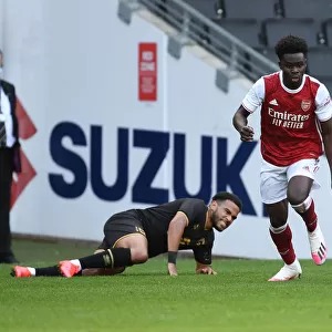Arsenal's Bukayo Saka in Pre-Season Action against MK Dons