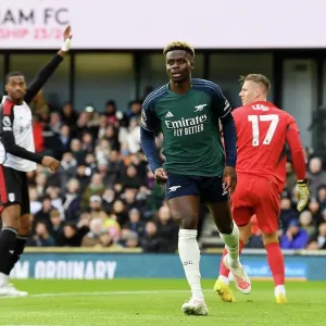 Arsenal FC Print - Bukayo Saka Scores Against Fulham Arsenal FC Print - Bukayo Saka Scores Against Fulham