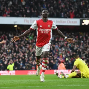 Arsenal's Bukayo Saka Scores Second Goal Against Brentford in 2021-22 Premier League Arsenal's Bukayo Saka Scores Second Goal Against Brentford in 2021-22 Premier League