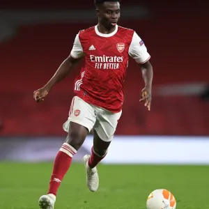 Arsenal's Bukayo Saka Shines in Empty Emirates: Arsenal FC vs Slavia Praha, UEFA Europa League Quarterfinals