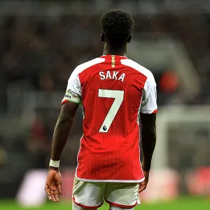 Arsenal's Bukayo Saka Wears the Captain's Armband in Newcastle United Showdown (2023-24)