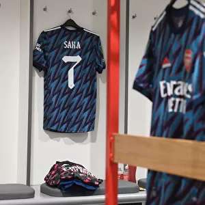 Arsenal's Bukayo Saka's Hanging Shirt in Liverpool's Anfield before Carabao Cup Semi-Final
