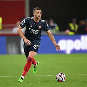 Arsenal's Calum Chambers in Action against Brentford in Premier League Clash (2021-22)