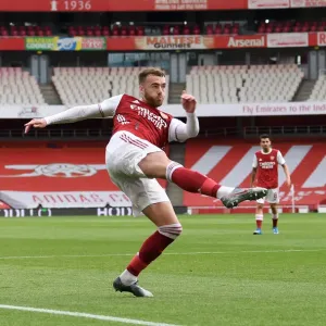 Arsenal's Calum Chambers in Action at Emirates Stadium (2020-21) - Arsenal vs West Bromwich Albion