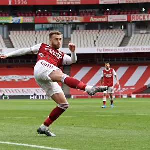 Arsenal's Calum Chambers in Action at Emirates Stadium (2020-21) - Arsenal vs West Bromwich Albion
