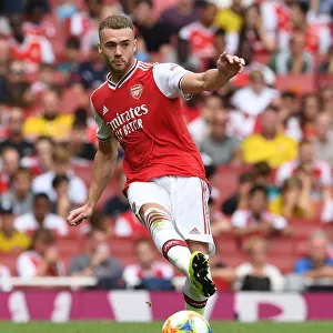 Arsenal's Calum Chambers in Action Against Olympique Lyonnais at Emirates Cup, 2019