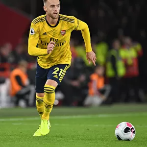 Arsenal's Calum Chambers in Action at Sheffield United's Bramall Lane (Premier League 2019-20)