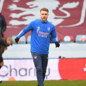 Arsenal's Calum Chambers at Empty Villa Park: Aston Villa vs Arsenal, Premier League 2021