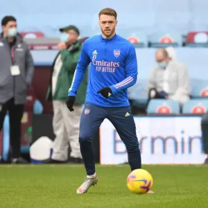 Arsenal's Calum Chambers at Empty Villa Park: Premier League 2021