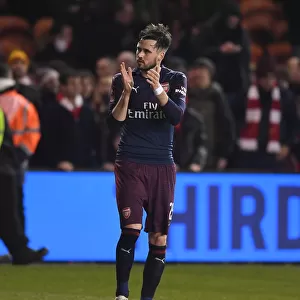 Arsenal's Carl Jenkinson Applauding Fans after FA Cup Victory over Blackpool