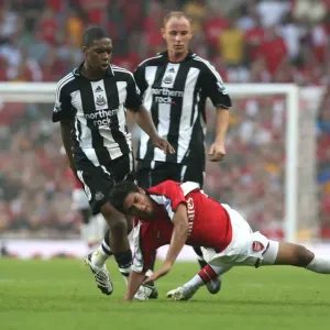 Arsenal's Carlos Vela and Charles N'Zogbia Clash in Arsenal's 3-0 Victory over Newcastle United, Barclays Premier League, Emirates Stadium, 2008 Arsenal's Carlos Vela and Charles N'Zogbia Clash in Arsenal's 3-0 Victory over Newcastle United, Barclays Premier League, Emirates Stadium, 2008