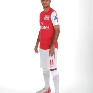 Arsenal's Carlos Vela Poses at Emirates Stadium, 2011