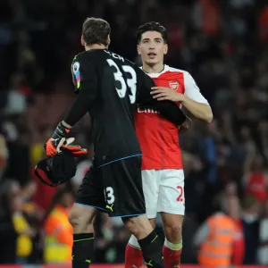 Arsenal's Cech and Bellerin: Celebrating Victory Over Chelsea in the 2016-17 Premier League
