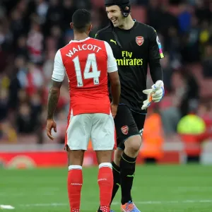 Arsenal's Cech and Walcott: Victory Celebration vs Swansea City (2016-17)