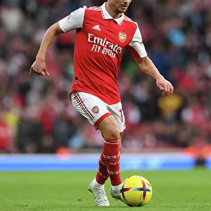 Arsenal's Cedric Soares in Action Against Nottingham Forest at Emirates Stadium (2022-23)