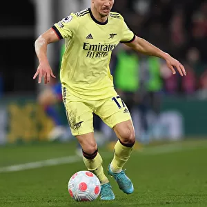 Arsenal's Cedric Soares in Action during the Premier League Clash Against Crystal Palace - 2021-22