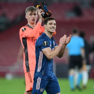Arsenal's Cedric Soares Celebrates Europa League Victory and Salutes Supporters