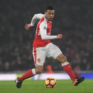 Arsenal's Coquelin in Action Against Watford - Premier League 2016-17