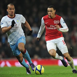 Arsenal's Coquelin Clashes with Villa's Agbonlahor in FA Cup Showdown