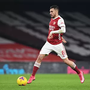 Arsenal's Dani Ceballos in Action at Empty Emirates Stadium Against Crystal Palace (Premier League 2021)