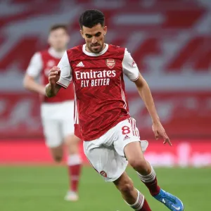 Arsenal's Dani Ceballos in Action: Empty Emirates Stadium Clash Against West Bromwich Albion, May 2021