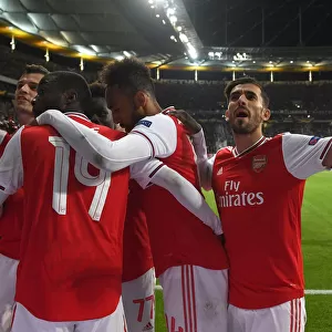 Arsenal's Dani Ceballos Celebrates Second Goal vs. Eintracht Frankfurt in Europa League (September 19, 2019)