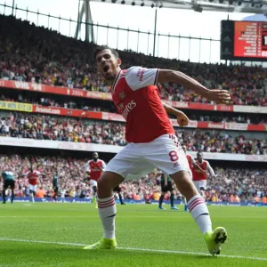 Arsenal FC Print: Dani Ceballos Celebrates Second Goal