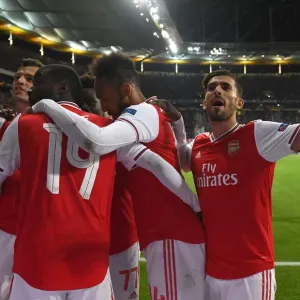 Arsenal's Dani Ceballos Celebrates Second Goal vs. Eintracht Frankfurt in Europa League (September 19, 2019) Arsenal's Dani Ceballos Celebrates Second Goal vs. Eintracht Frankfurt in Europa League (September 19, 2019)
