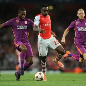 Arsenal's Danny Welbeck Clashes with Galatasaray's Aurelien Chedjou and Semih Kaya in Champions League Showdown Arsenal's Danny Welbeck Clashes with Galatasaray's Aurelien Chedjou and Semih Kaya in Champions League Showdown