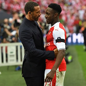 Arsenal's Danny Welbeck and Rio Ferdinand Share a Moment after FA Cup Final Victory