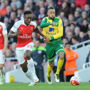 Arsenal's Danny Welbeck vs. Nathan Redmond: Intense Clash in Arsenal v Norwich City Premier League Match Arsenal's Danny Welbeck vs. Nathan Redmond: Intense Clash in Arsenal v Norwich City Premier League Match