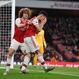 Arsenal's David Luiz Consoles Injured Gabriel Martinelli vs Sheffield United (2019-20)