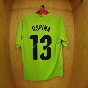 Arsenal's David Ospina in the Changing Room Before Arsenal v Hull City - FA Cup Third Round, 2015