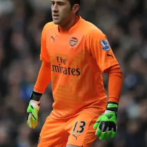 Arsenal's David Ospina Goes Head-to-Head with Tottenham Hotspur in Intense Premier League Showdown (2014-15) Arsenal's David Ospina Goes Head-to-Head with Tottenham Hotspur in Intense Premier League Showdown (2014-15)