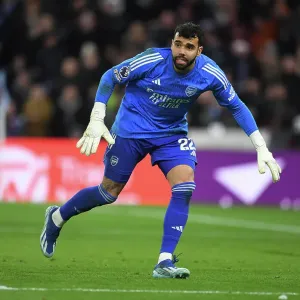Arsenal's David Raya in Action: Aston Villa vs Arsenal, Premier League 2023-24 Arsenal's David Raya in Action: Aston Villa vs Arsenal, Premier League 2023-24