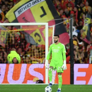 Arsenal's David Raya in Action against RC Lens in 2023-24 UEFA Champions League Arsenal's David Raya in Action against RC Lens in 2023-24 UEFA Champions League
