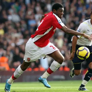 Arsenal's Diaby Doubles Down on Tottenham's Assou-Ekotto: 3-0 Victory in the Barclays Premier League at Emirates Stadium (October 31, 2009) Arsenal's Diaby Doubles Down on Tottenham's Assou-Ekotto: 3-0 Victory in the Barclays Premier League at Emirates Stadium (October 31, 2009)