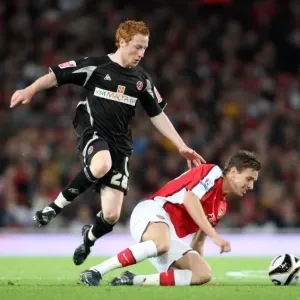 Arsenal's Dominance: Mark Randall and Stephen Quinn in Arsenal's 6-0 Carling Cup Victory over Sheffield United