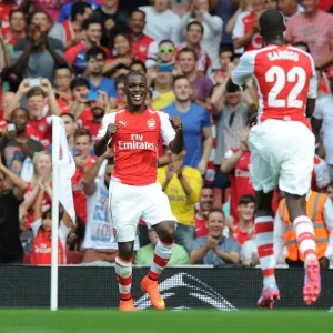 Arsenal's Double Strike: Sanogo and Campbell Celebrate Goals Against Benfica (2014 Emirates Cup) Arsenal's Double Strike: Sanogo and Campbell Celebrate Goals Against Benfica (2014 Emirates Cup)
